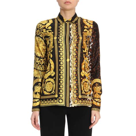 camicia stampa versace donna